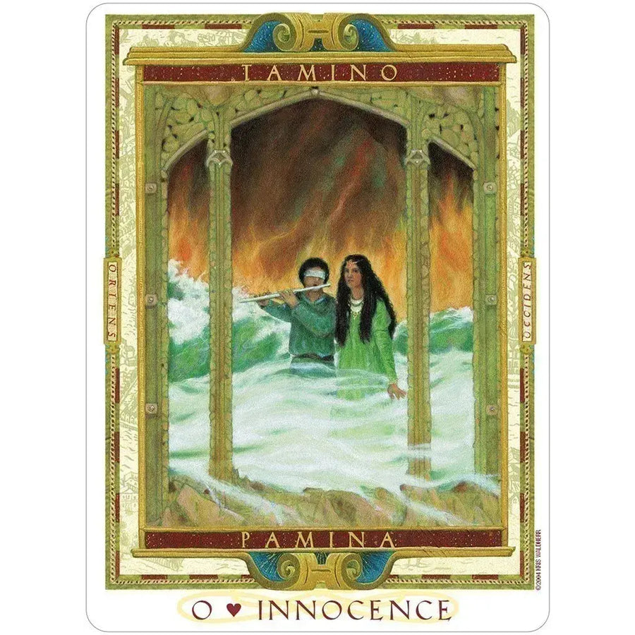 Decorative tarot card from Lover’s Path Tarot showing figures in swirling water