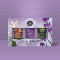 Lush & Hydrated Shea Butter Hand Cream Set of 3 in floral box