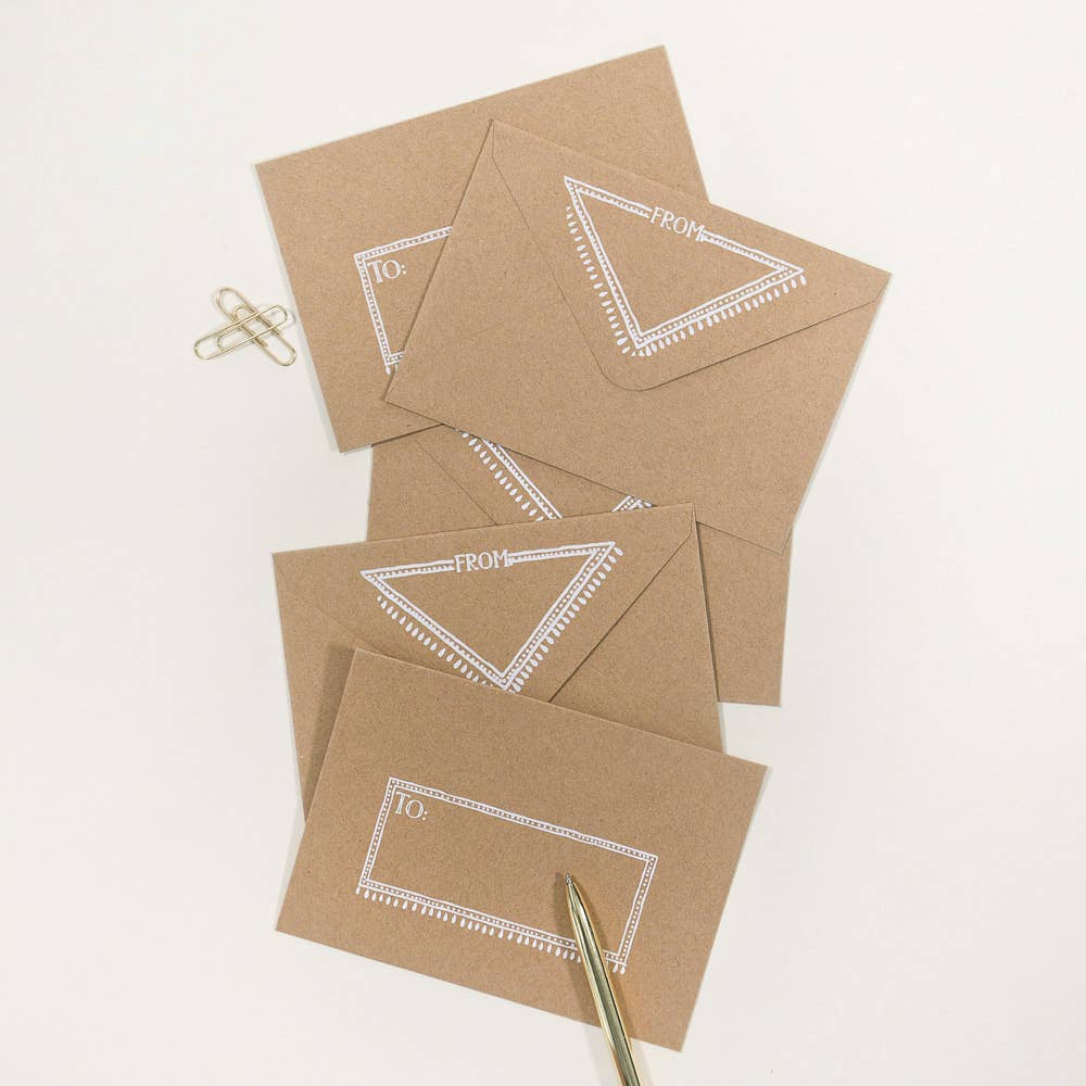 Back of brown kraft envelopes for Mini Greeting Card Dragonfly Birthday SC0151