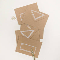 Back of Mini Greeting Card Wish Birthday SC0163 in brown kraft envelopes with dotted to from labels