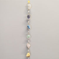 Crystal and gold ring wall hanging on Mini Rough Stone 24 inch Crystal Suncatcher #LV8581