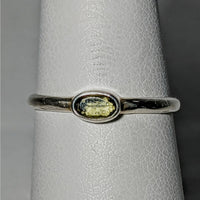 Sterling Silver Ring with Moldavite Faceted Oval Cut Stone, SKU SK2619
