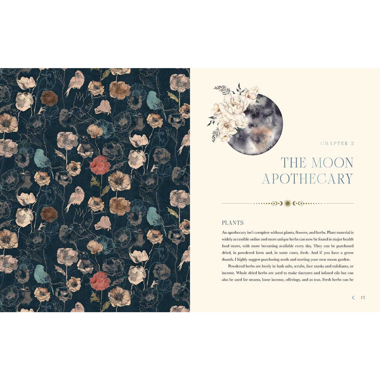 Open book about Moon Apothecary by Lorriane Anderson displayed in product LV7323