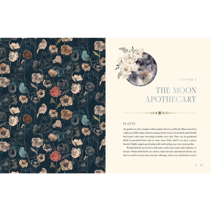Open book about Moon Apothecary by Lorriane Anderson displayed in product LV7323