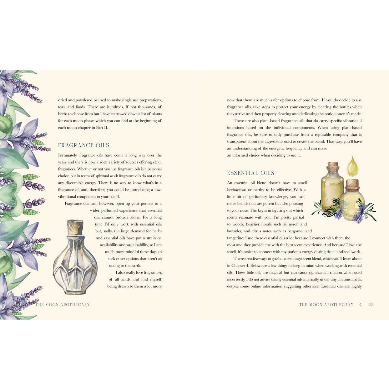 Two-page spread of Moon Apothecary by Lorraine Anderson LV7323 book displayed