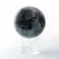 The MOON Rotating Mova Globe 6’ w Acrylic Base: Black and White Sphere on Clear Stand