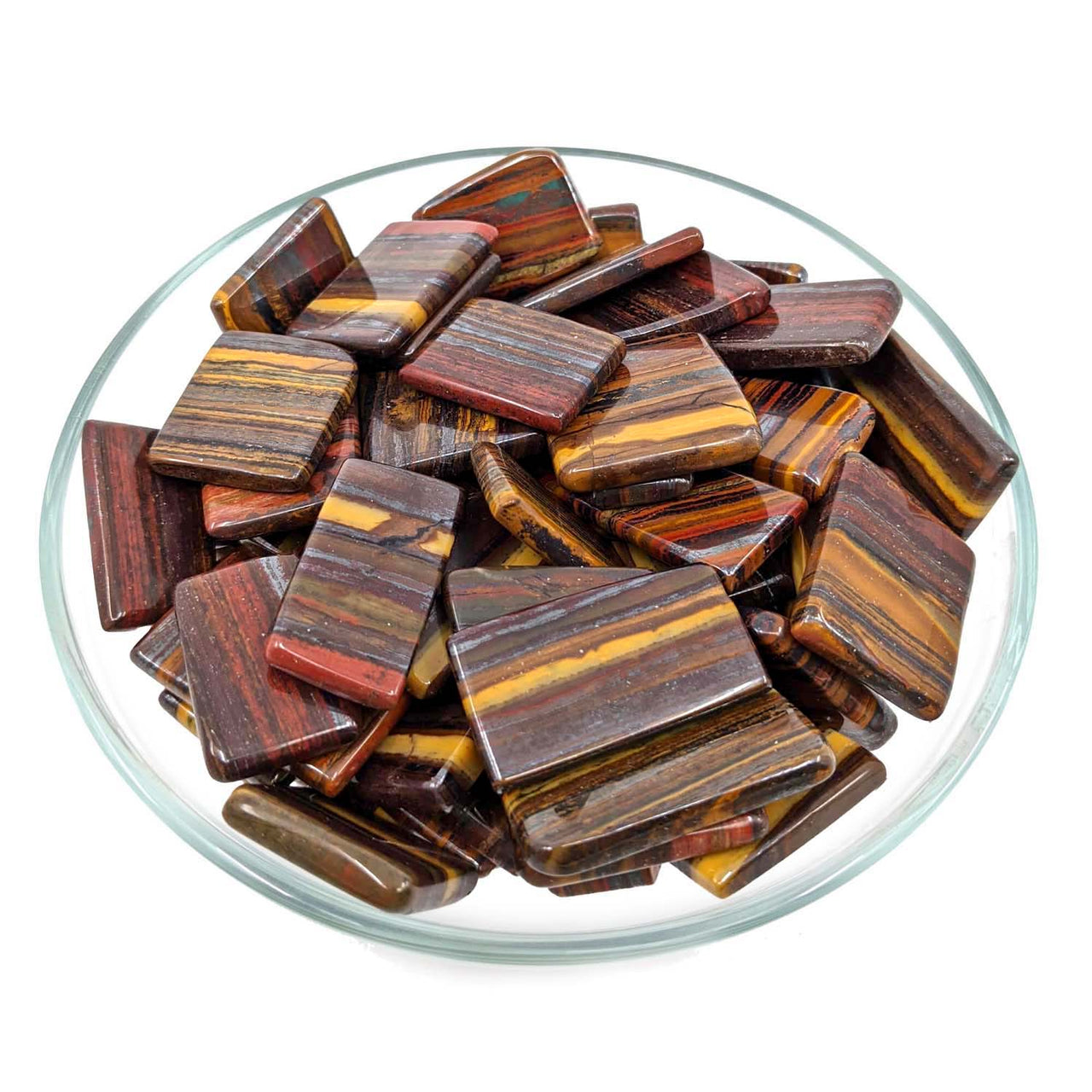 Mugglestone Jasper Grade A Slice SK6304 featuring a pile of Tiger’s Eye gemstones