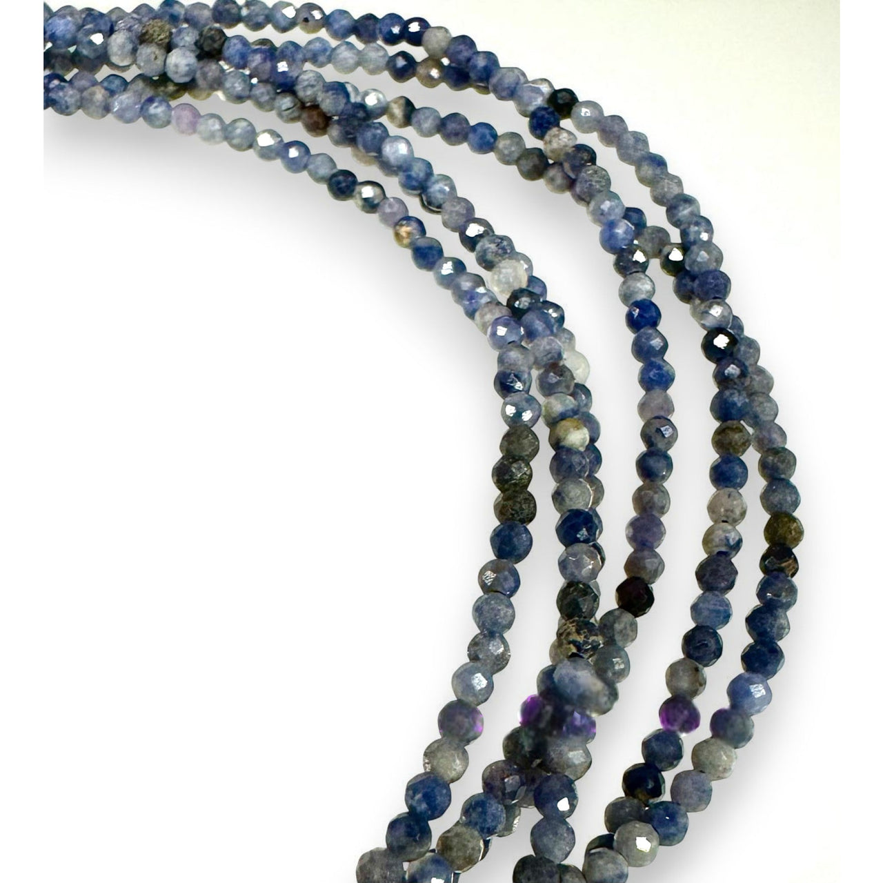 Natural Sapphire Faceted Beaded Anklet 2mm Gemstone Beads