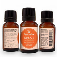 Neroli essential oil bottles with labels - Neroli Essential Oil Blended with Jojoba by Best of Nature