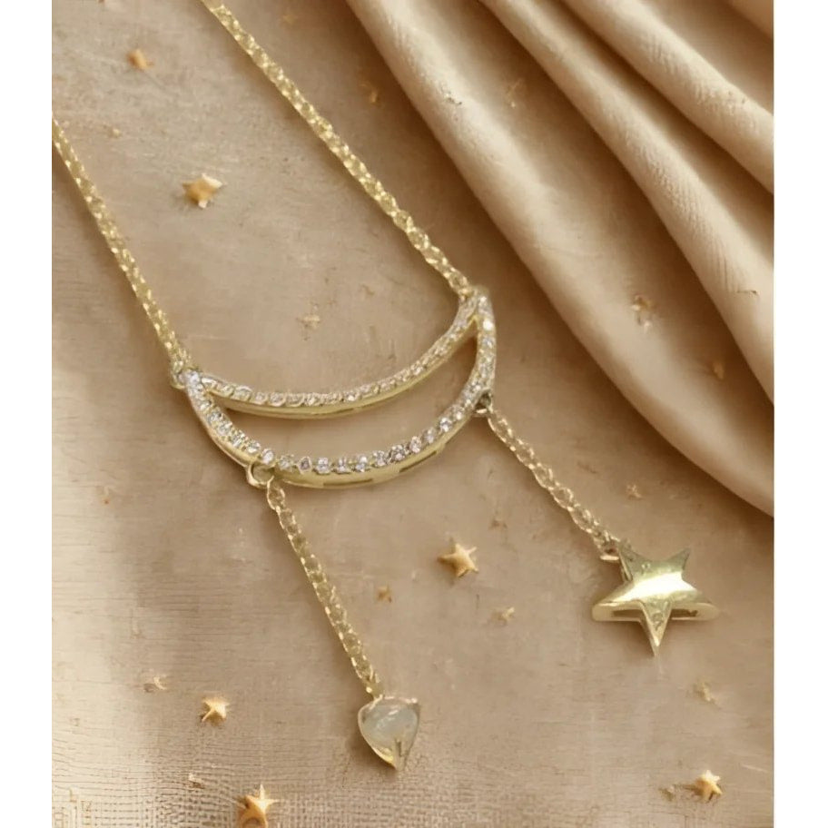 Opal Moon & Star 18’’ Adjustable Necklace #LV9463 - $89