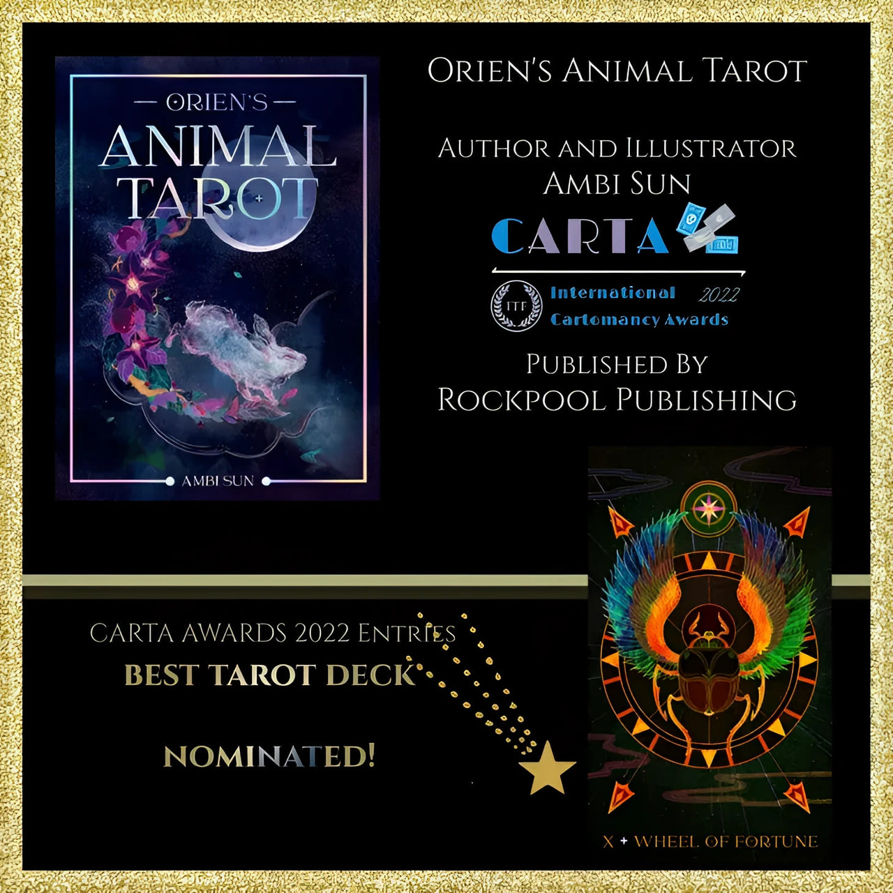Orien’s Animal Tarot: 78 Card Deck & Book Cover by Ambi Sun for tarot readers #Q017