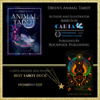 Orien’s Animal Tarot: 78 Card Deck & Book Cover by Ambi Sun for tarot readers #Q017