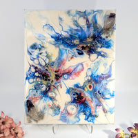 Abstract 10’’ Amethyst Garnet resin canvas painting #BC0380