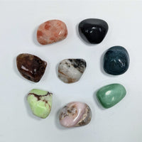 Polished colorful gemstones from Power Crystals for New Parents Companion Set of 8 Tumbled Stones