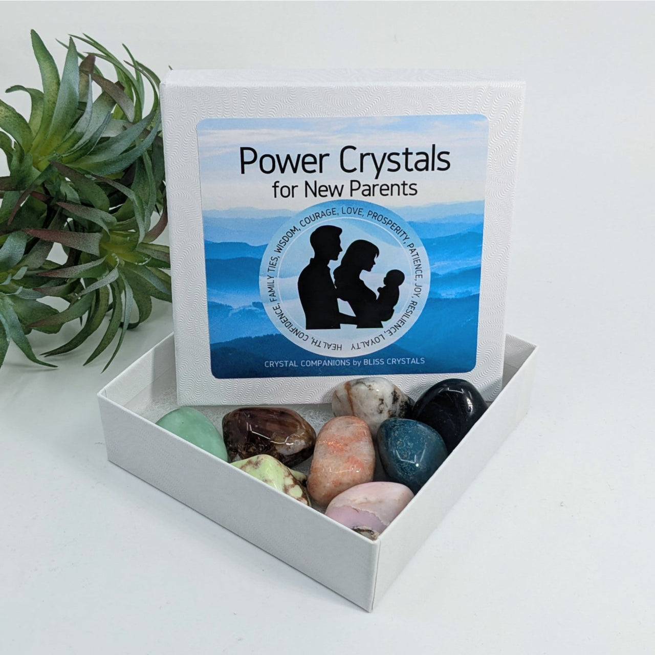 Power Crystals for New Parents Companion Set of 8 Tumbled Stones for balance and energy