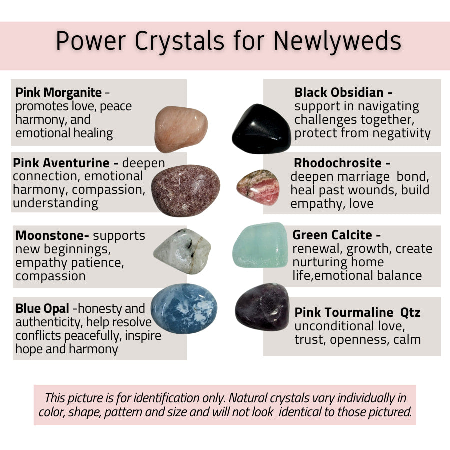 Power Crystals for Newlyweds Companion Set of 8 Tumbled