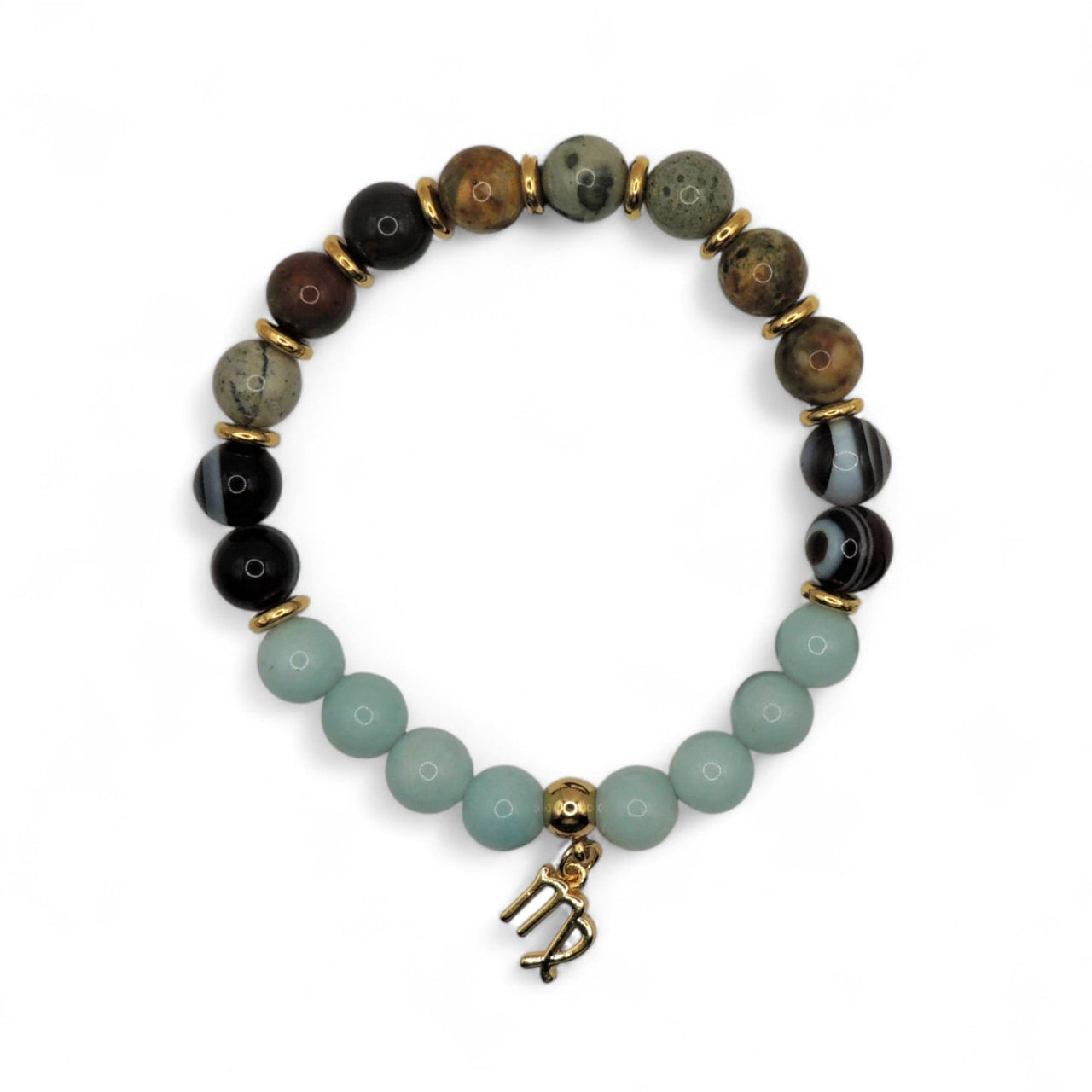 Premium Zodiac Beaded Bracelet w/ 18k Gold Fill Charm