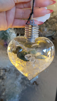 Crystal Heart Ornament with Lights -Assorted Crystals #SK9440