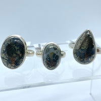 Pyrite Agate S.S Ring #J707
