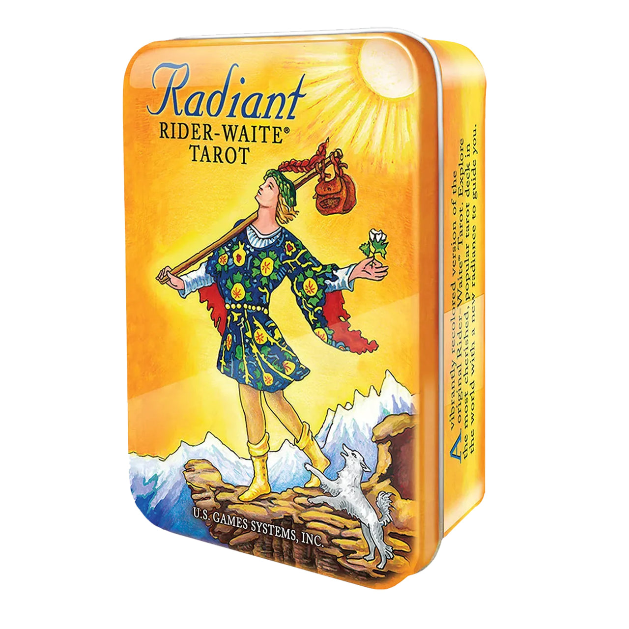 Close up of Radiant Rider-Waite® Tarot Deck Box & Tin #Q253