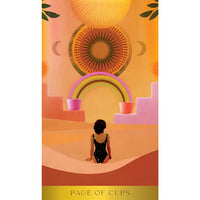 Radiant Wilds Tarot card featuring a woman in a swimsuit by Nat Girsberger