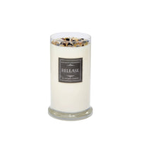 Release ritual soy herb crystal candle by New Moon Beginnings in glass jar