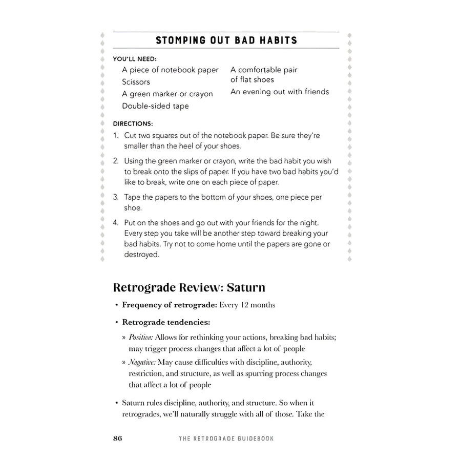 Page from a self-help book in the Retrograde Guidebook by Jennifer Billock
