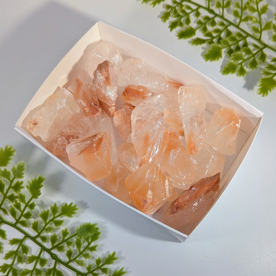 1lb Bulk Lot Red Ice Calcite Small 1.6 - 1.9" Rough #LV4094