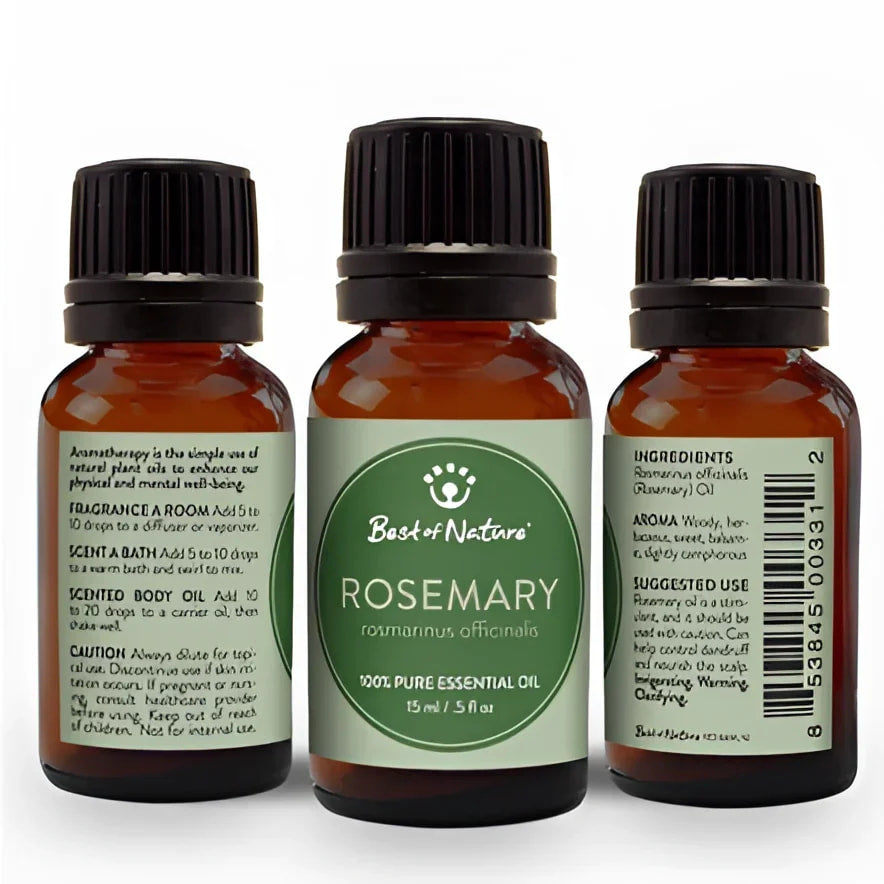 Rosemary Essential Oil Single Note by Best of Nature #BN52 – three aromatherapy bottles