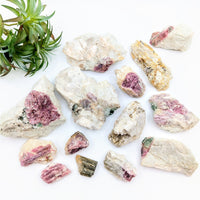 Rough Watermelon Tourmaline in Albite and Quartz matrix mineral specimen