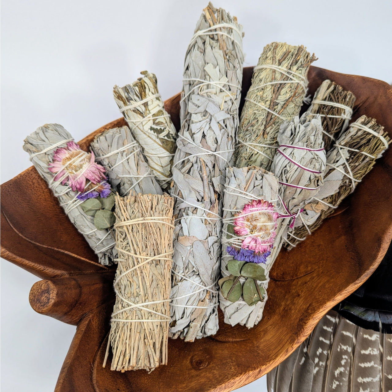Bundled sage sticks for cleansing rituals in Sage Herb Cleansing Smudge Stick Bundles #K120