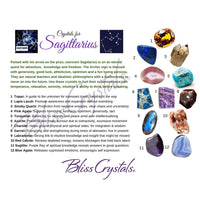 Sagittarius Zodiac Birthday Card with Crystal Affinity & 