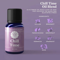 Lavender essential oil bottle with chill time label in Self Care Collection