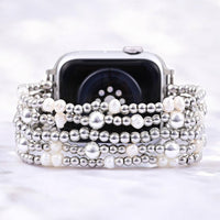 Shimmering Pearl Stretch Apple Watch Strap #LV9184 - Small