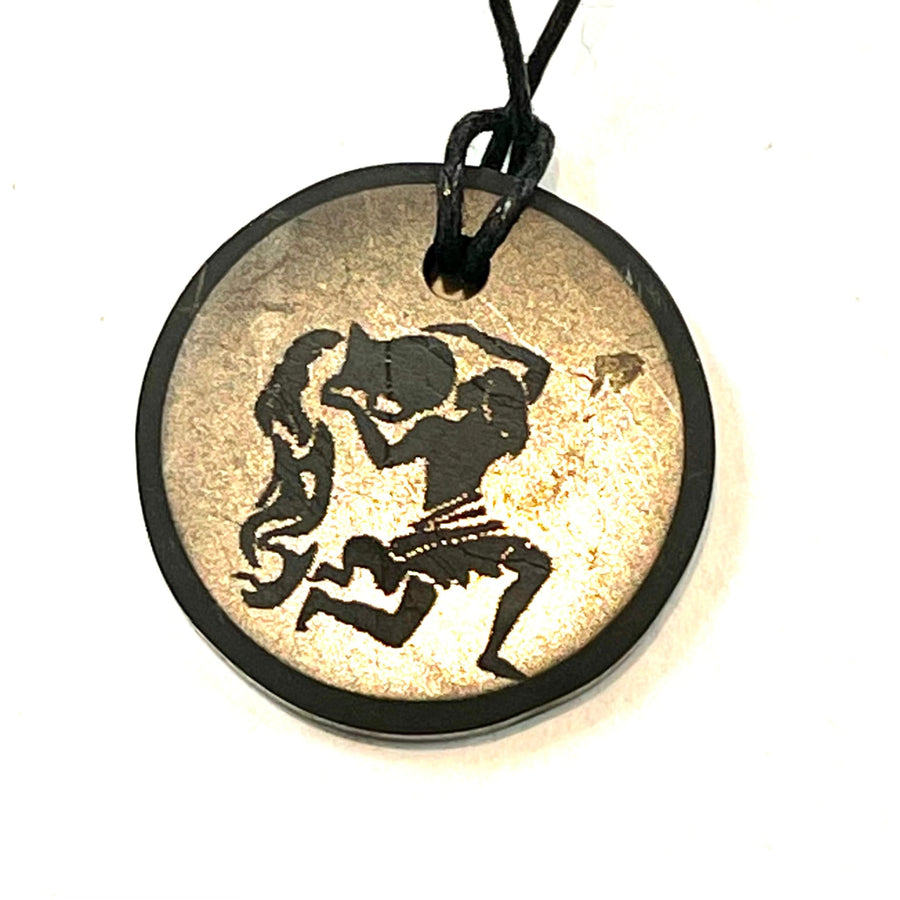 Shungite Zodiac Necklace #J584 - Aquarius - $25