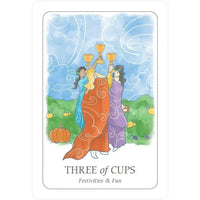 Three of Cups card from the Simplicity Tarot Deck for Beginners #Q374
