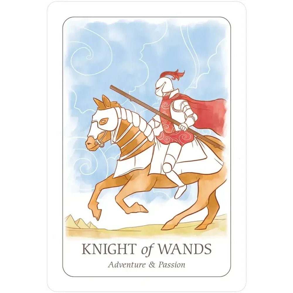 Knight of Wands card from the Simplicity Tarot Deck for Beginners #Q374
