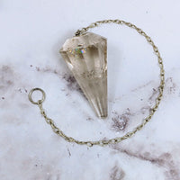 Smoky Quartz Pendulum with silver chain for healing and spiritual practices