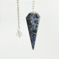Sodalite Pendulum with Silver Chain for Healing and Dowsing Craftsmanship