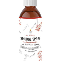 Brown bottle of Soul Sticks Smudge Spray with white sage for cleansing potential