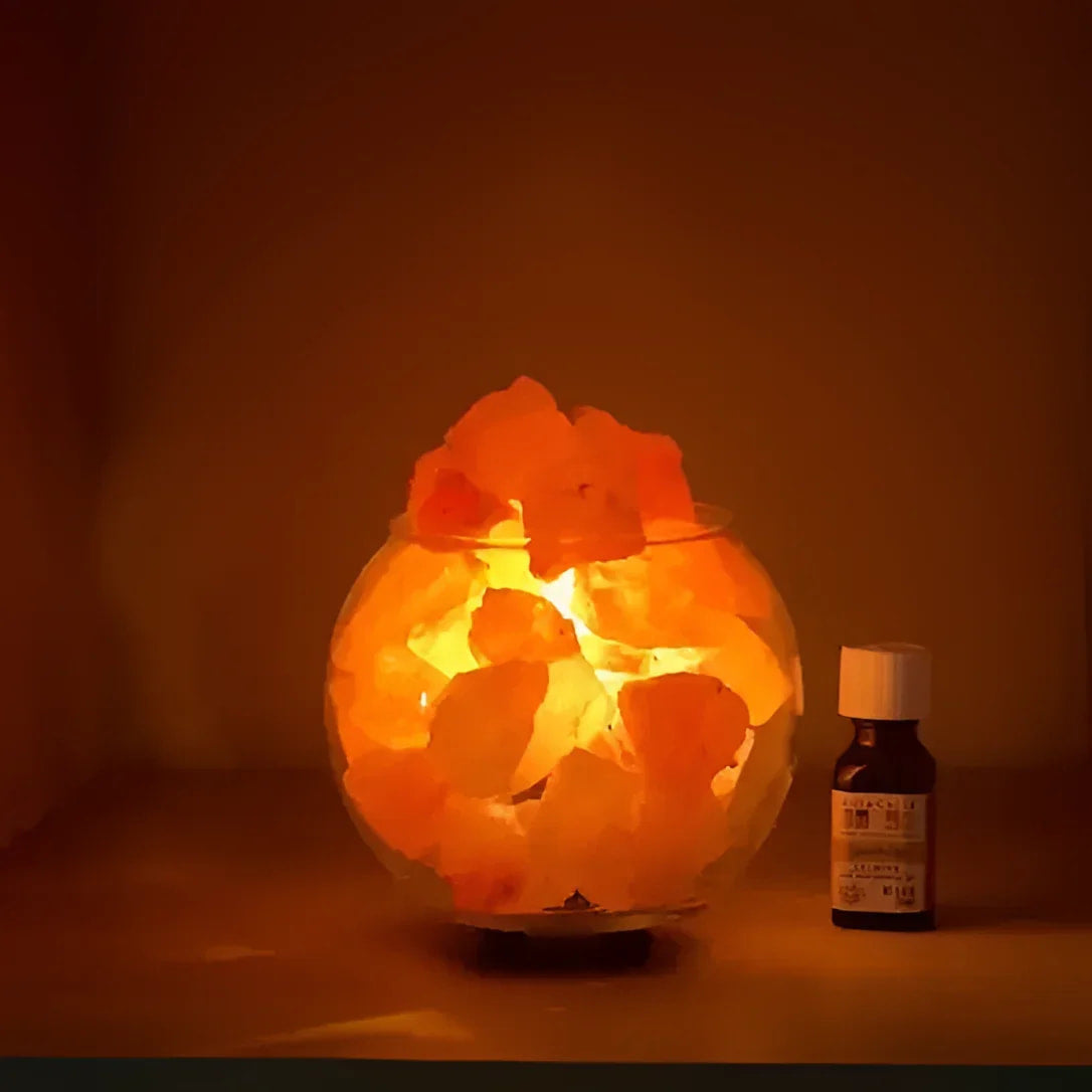 Sphere Aromatherapy Salt Lamp w/ Dimmer Cord #LV3598 - $42
