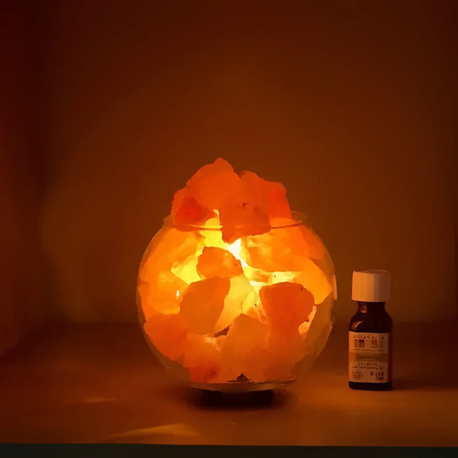 Sphere Aromatherapy Salt Lamp w/ Dimmer Cord #LV3598 - $42