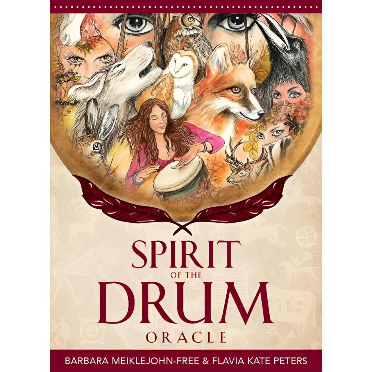 Oracle deck cover for Spirit of the Drum Oracle by Barbara Meiklejohn-Free
