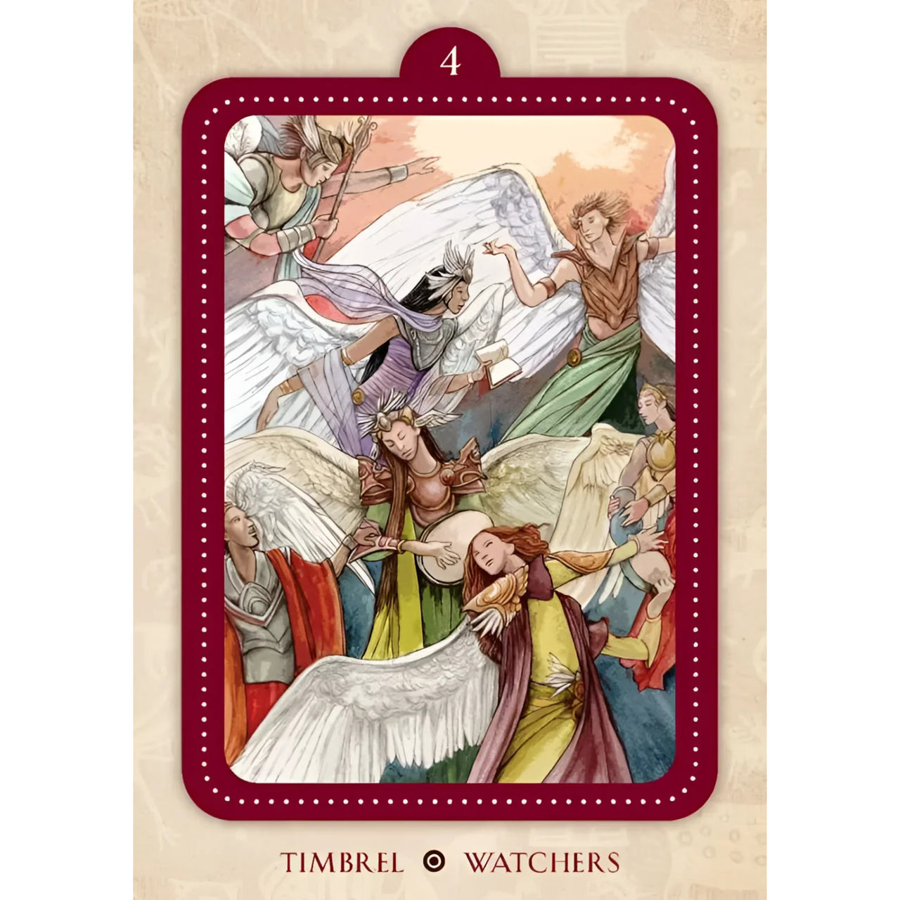 Angelical gathering with musical instruments for Spirit of the Drum Oracle by Barbara Meiklejohn-Free