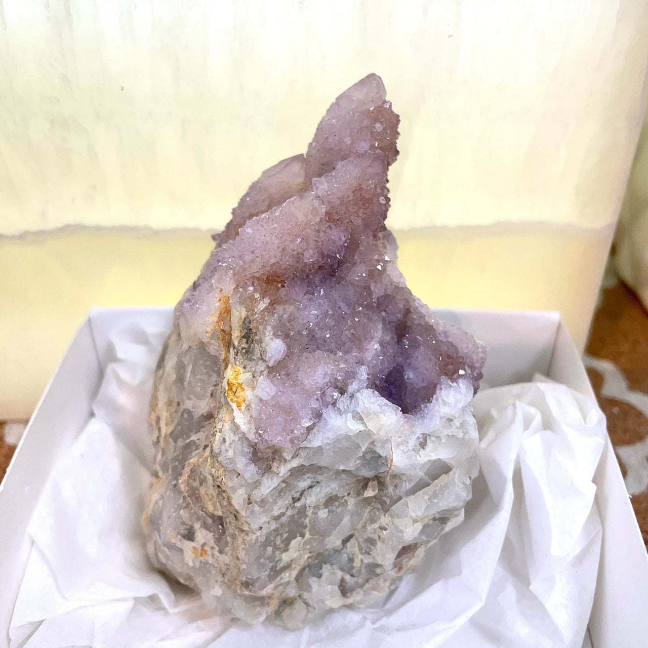Spirit Quartz #R185: striking purple amethyst geode with sparkling crystals