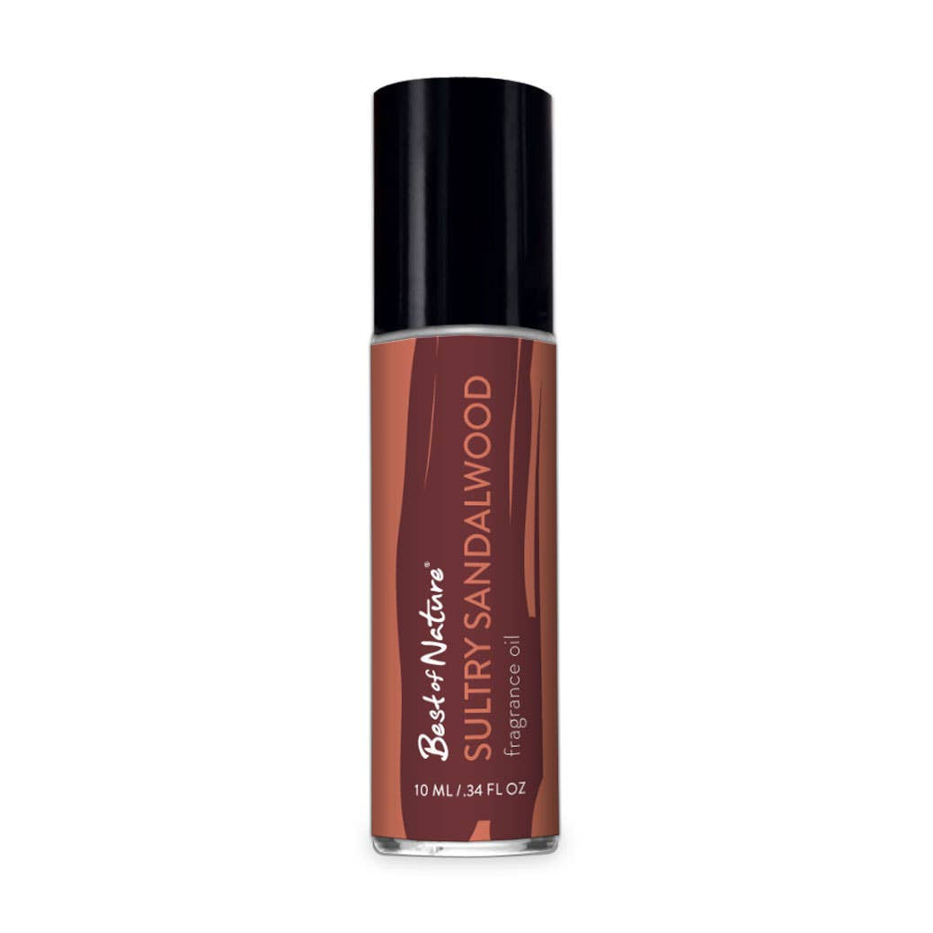 Sultry Sandalwood fragrance oil rollerball by Best of Nature, 10ml