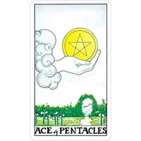 Tiny Universal Waite Tarot card featuring a hand holding a star from the Tiny Universal deck