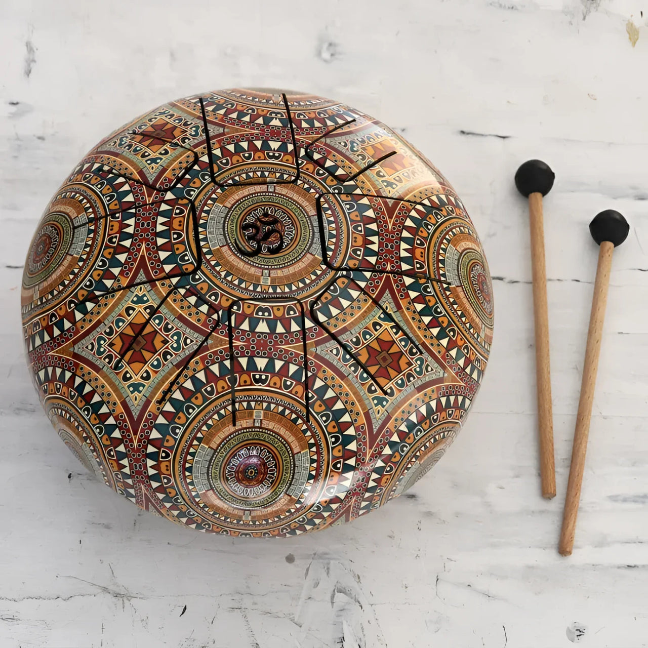 Tongue Drum with Designs 5’’ w/ Case + Mallets #LV2735