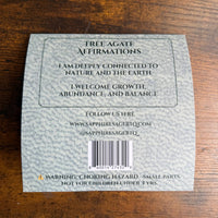 Gray Tree Agate Affirmation Card Bookmark LV9590 with Black Text and Barcode