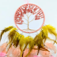 Tree of Life 6’’ Dreamcatcher w Crystals & Pearls